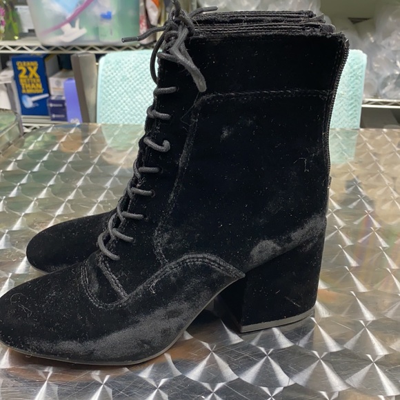 Franco Sarto Aldrich Black Velvet Bootie - Picture 2 of 5